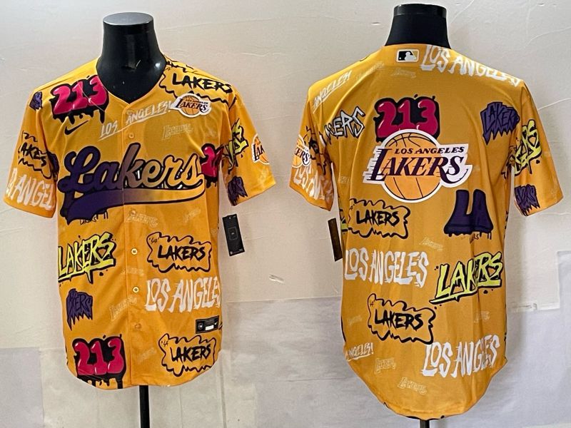 Men 2025 Los Angeles Lakers Blank Yellow NBA Nike jersey 014->->NBA Jersey